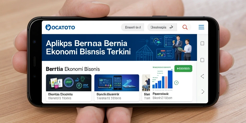Antarmuka aplikasi OCATOTO yang menampilkan informasi Ekonomi Bisnis terkini.