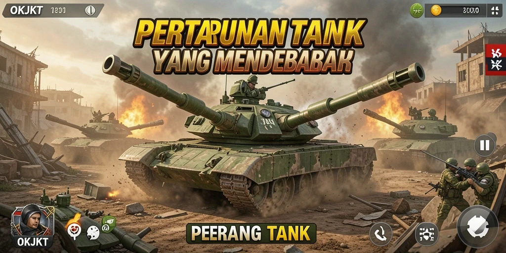 Antarmuka menarik dari game Perang Tank OKJKT.