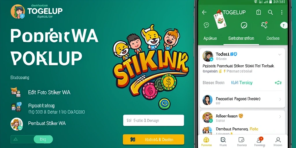 Tampilan antarmuka aplikasi TOGELUP yang user-friendly untuk pembuat stiker.