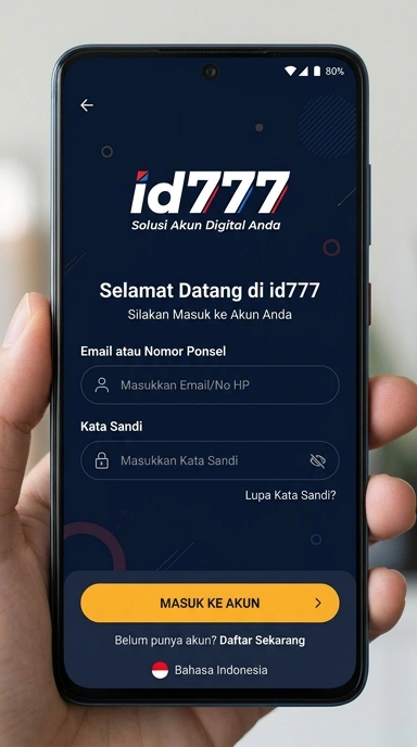 Tampilan halaman login id777